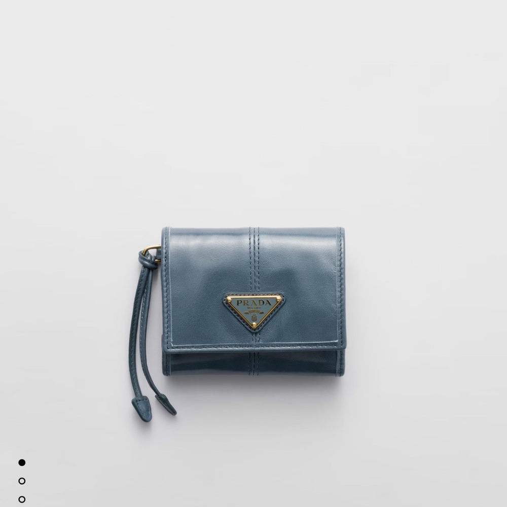 Prada Blue Leather Wallet with Triangular Logo BRAND NEW WITH BOX-just bought